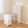 Hrinhom 49.6"W Stretchable desk, office desk with storage shelves and mobile wheels - 4 of 4