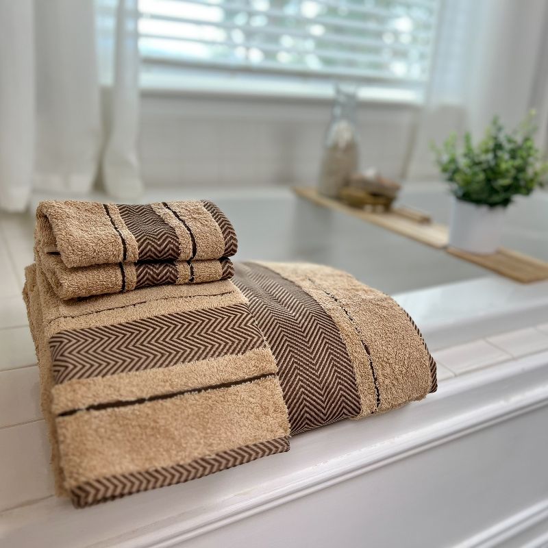 Kafthan Textile Fishbone Cotton Bath Towels (Set of 4), 5 of 7