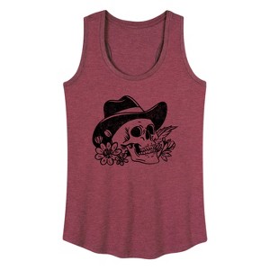 Women's - Instant Message - Cowboy Skull Graphic Racerback Tank - 1 of 4