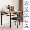 3-Piece Black Wood Dining Table Set for 2 with Upholstered Cushion Chairs, Rectangular Kitchen Table & Chairs for Small Space, Breakfast Nook - 2 of 4