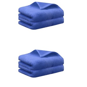 Unique Bargains Bathroom Durable Lightweight Quick Drying Cotton Hand Towel 4 Pcs - 1 of 4