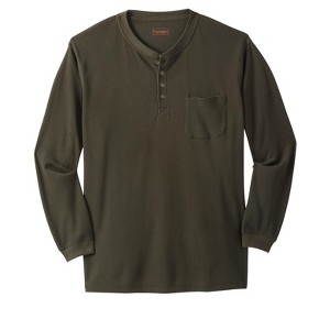 Boulder Creek by KingSize Men's Big & Tall Tall Thermal Pocket Longer-Length Henley - 1 of 4