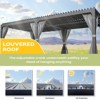 EROMMY 12'×24' Outdoor Louvered Pergola with Adjustable Aluminum Rainproof Roof,Black - 4 of 4