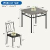 Garvee Dining Table Set for 2,, Dining Room Table Set with 2 Upholstered Chairs, Square Kitchen Table Set for Small Space, Rustic Gray/Retro Brown - 2 of 4