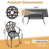 5-Piece Patio Dining Set - All-Weather Cast Aluminum w/ Beige Cushions, Umbrella Hole & Adjustable Feet for Balcony, Backyard - 4 of 4