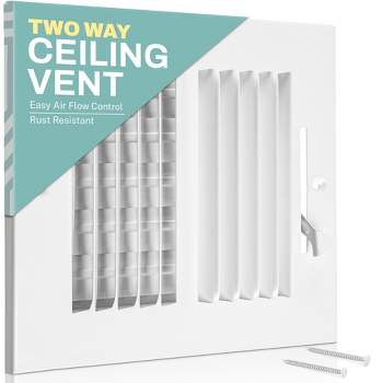 Home Intuition Air Vent Covers for Home Ceiling or Wall 2-Way White Grille Register Cover with Adjustable Damper