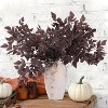 4 Pcs Artificial Cimicifuga Leaf Spray, 23 in Faux Burgundy Fall Greenery Branch with Long Stems for Decor Chocolate 23 in - 4 of 4