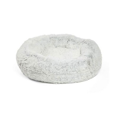 Best Friends by Sheri Luxury 23 Inch Shag Faux Fur Donut Pet Bed, Frost White