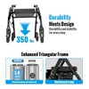 JUJABU Foldable Rollator Walker with Seat, 8'' Wheels, 6-Position Height, Aluminum & Carbon Steel - 3 of 4