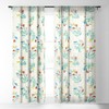 Jacqueline Maldonado Tulips and Lattice Natural Set of 2 Panel Sheer Window Curtain - Deny Designs - 3 of 4