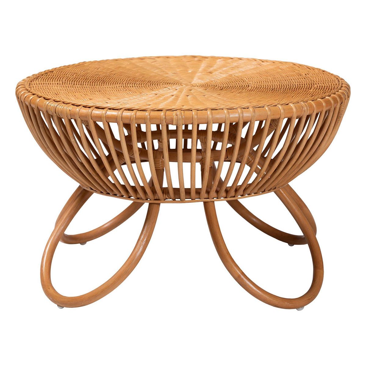 bali & pari Abel Natural Rattan Coffee Table with Splayed Legs Light Honey - thumbnail 2