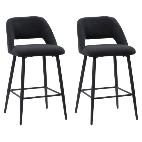 Black velvet discount counter height chairs