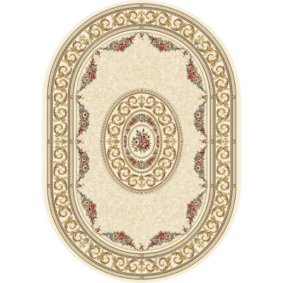 Ancient Garden 57226 Ivory 5.3X7.7 Ov Oval