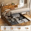 Lift Up Storage Platform Bed Frame, 2-Tier Wooden Headboard - 2 of 4
