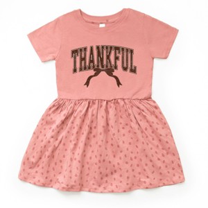 Varsity Thankful Coquette - Toddler Graphic Dress and Infant Dress - 1 of 3