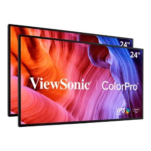 ViewSonic VP2468A_H2 24" Premium Dual Pack Head-Only IPS 1080p Monitor with Advanced Ergonomics, ColorPro 100% sRGB REC 709, 14-bit 3D LUT, Eye Care, - 1 of 4