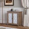 Vynxaria Rustic Natural Aged Brown Solid Wood Transitional Storage Cabinet ¨C 31.89" Wide Vintage-Style Organizer for Living Room - 2 of 4