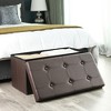 SONGMICS Storage Ottoman Bench Leather Ottoman with Storage - 3 of 4