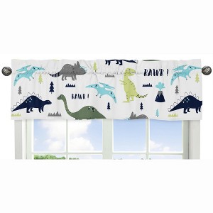 Sweet Jojo Designs Window Valance Treatment 54in. Mod Dinosaur Blue And Green - 1 of 3