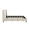 Merax Elegant Modern Cream Velvet Platform Bed with Wingback Headboard & Walnut Wooden Legs - 4 of 4