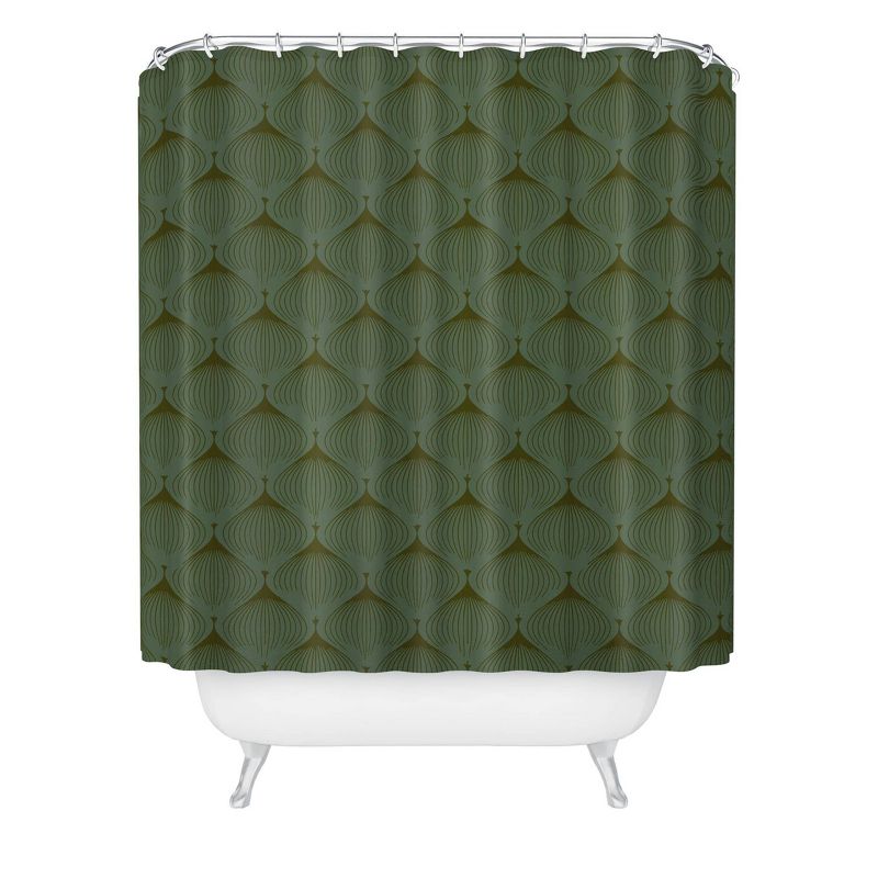 Caroline Okun Mossy Green Bulbs Shower Curtain Green - Deny Designs, 1 of 5