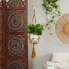 Olivia & May 8" Wide Bohemian Fabric Planter Pot Brown: Indoor Macrame Plant Hanger, No Assembly Required - 2 of 4