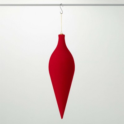24"H Sullivans Christmas Red Velvet Tear Drop Ornament  Red