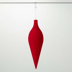 24"H Sullivans Christmas Red Velvet Tear Drop Ornament  Red - 1 of 3