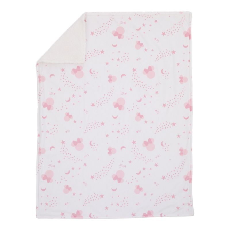 Disney Minnie Mouse Twinkle Twinkle Minnie Pink and White Super Soft Baby Blanket, 2 of 6