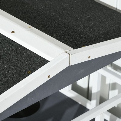 Gray and White Wooden 4-Floor Outdoor Cat House with Asphalt Roof