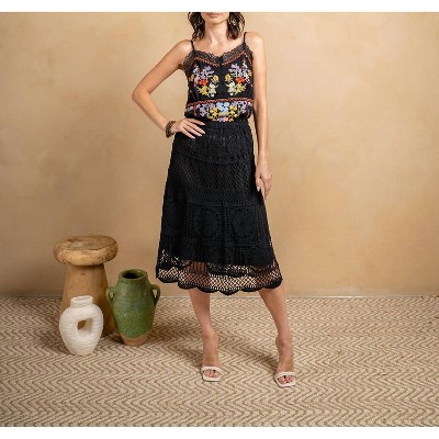 Women's Viscose Woven Embroidered Tank Top - PAPARAZZI