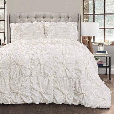 Full/Queen Bella Comforter Set White - Lush Décor