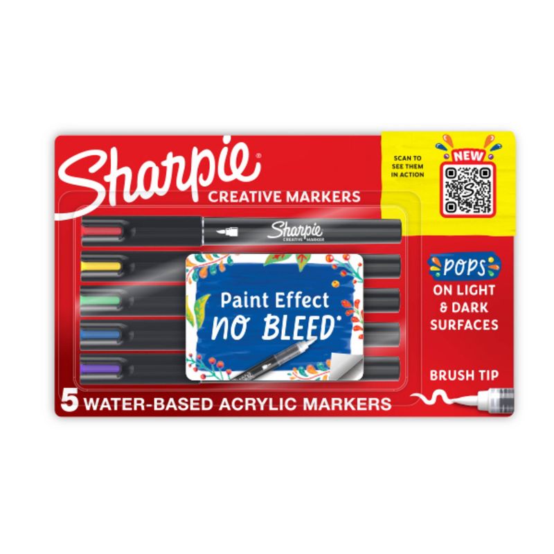 Sharpie 5pk Creative Markers Brush Tip Multicolored, 1 of 10