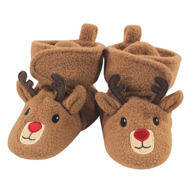 Hudson Baby Baby and Toddler Cozy Fleece Booties, Reindeer