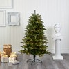 Nearly Natural 5-ft Snowed Grand Teton Artificial Christmas Tree with 150 Clear Lights and 462 Bendable Branches - 4 of 4