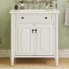 Grungis Vintage Bathroom Vanity with Sink and Rubber Wood Legs,Rustic Bathroom Cabinet with Soft Close Doors and Adjustable Shelf - 2 of 4