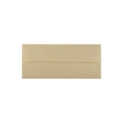 JAM Paper #10 Parchment Business Envelopes 4.125 x 9.5 Brown Recycled V01722
