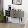 HOMCOM Coffee Bar Cabinet 9-Bottle Wine Rack and Adjustable Shelf, Sideboard Buffet Cabinet Wine Cabinet for Living Room - 2 of 4