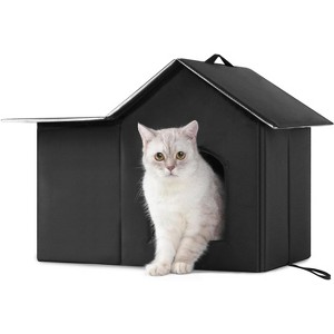Feral Cat House Insulated with Mat and Clip, Weatherproof and Insulated, Cat Beds for Cats Kittens Puppies - 1 of 4