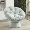 FONTOI Oversized Swivel Accent Chair, Swivel Barrel Chair, Upholstered Wingback Chair for Bedroom Living Room, Blue, 33"*31.5"*37" - 4 of 4