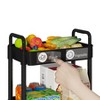 Itopfox 3-Tier Kitchen Storage Cart with Lockable Wheels, Multifunction Rolling Organizer for Bathroom, Laundry, Living Room, Includes Stickers Black - 2 of 4