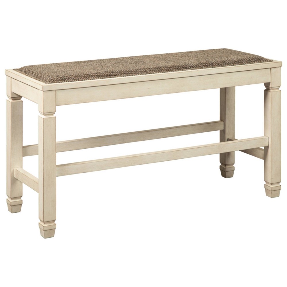 Photos - Other Furniture Ashley Bolanburg Counter Height Dining Room Bench Antique White - Signature Desig 