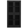 vidaXL Anthracite Office Cabinet - 4 Door Steel and Tempered Glass Filing Cabinet with Adjustable Shelves and Secure Lock System - 35.4"x15.7"x70.9" - 3 of 4