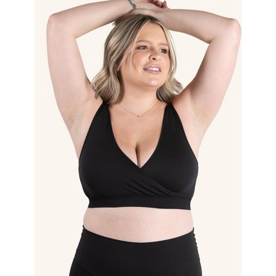 Leading Lady The Alora - Nylon Seamless Sleep Bra In Jet Black