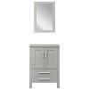 24 in. W x 19 in. D x 32 in. H Bath Vanity in Gray with Mirror and Sink Set - 3 of 4