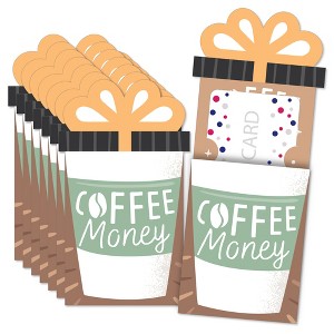 Big Dot of Happiness But First, Coffee - Cafe Themed Party Money and Gift Card Sleeves - Nifty Gifty Card Holders - Set of 8 - 1 of 4