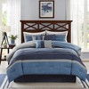 Grungis 7 Piece Polyester King Microsuede Bedding Comforter Sets with Pieced Suede Design,Comfort Sheets Set for Bedroom - 2 of 4
