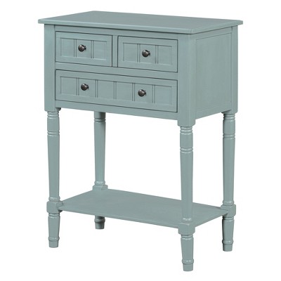 PDTEND Narrow Console Table with Three Storage Drawers and Bottom Shelf for Living Room