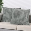 Unique Bargains Checkered Faux Fur Plush Fuzzy Cozy Pillowcases 2 Pcs - 2 of 4