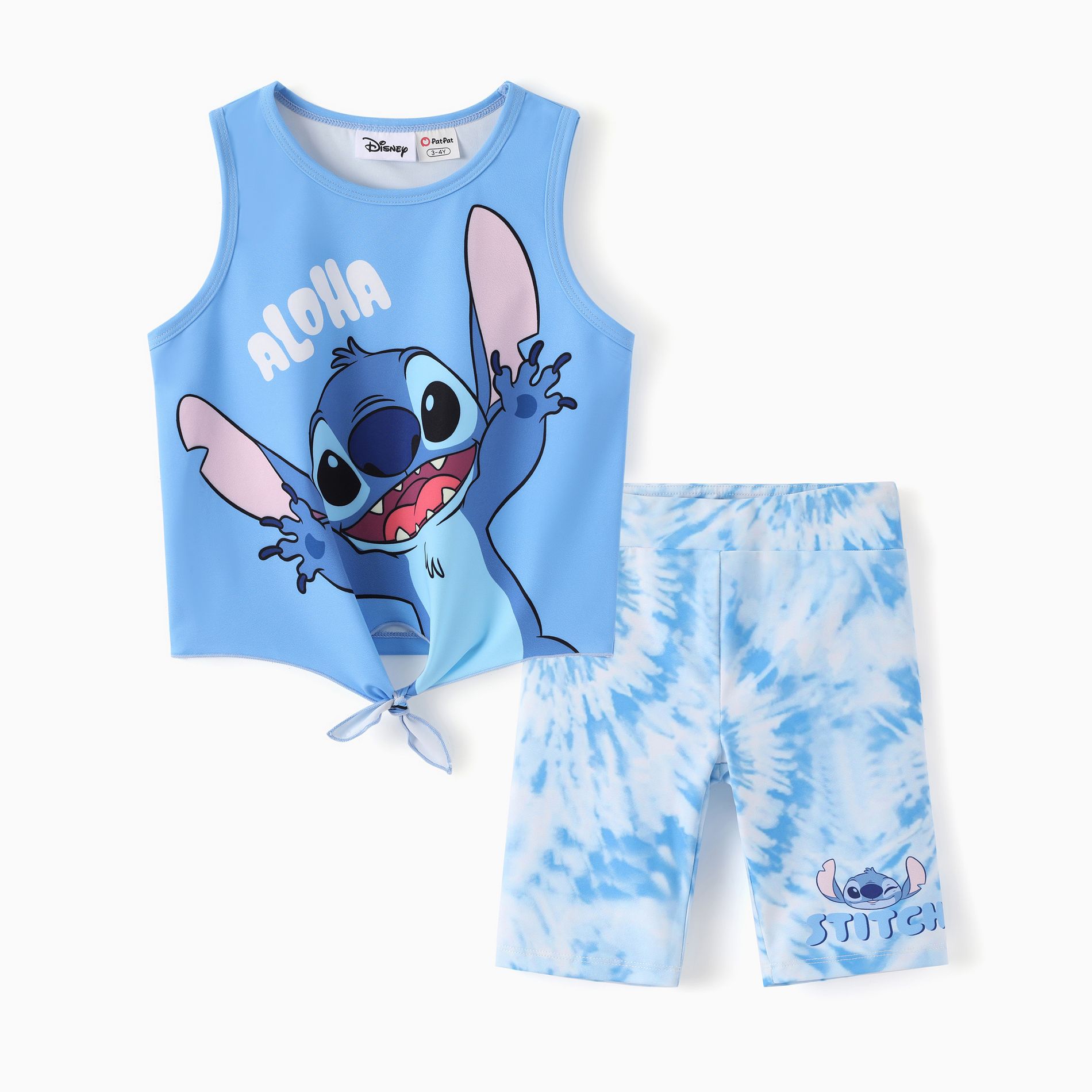 Disney Stitch Kids Girls' 2pc Athletic Outfits Tank Top & Shorts Set Blue 6-7